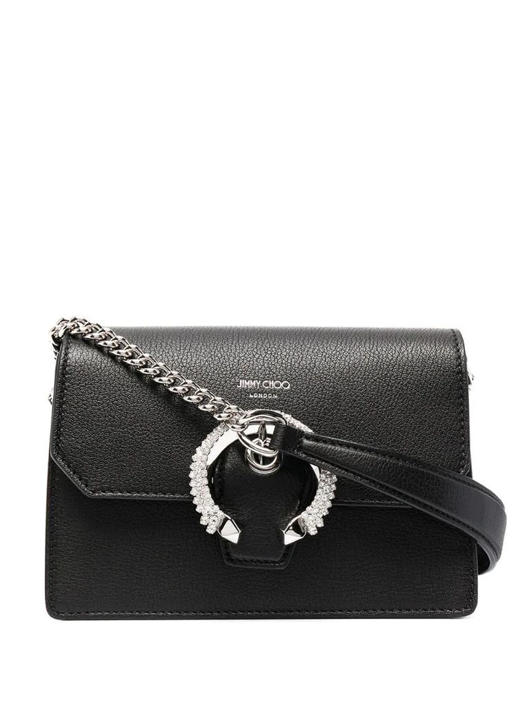 Madeline crystal-buckle crossbody bag