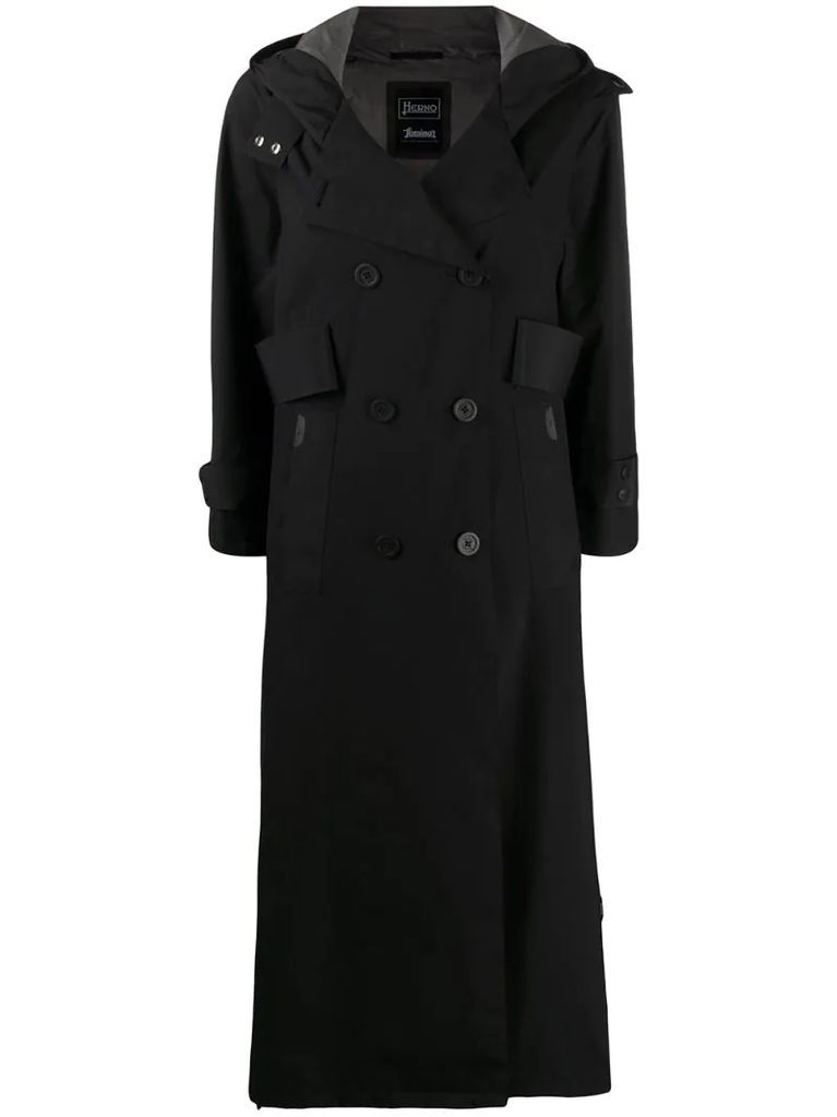 hooded trench coat