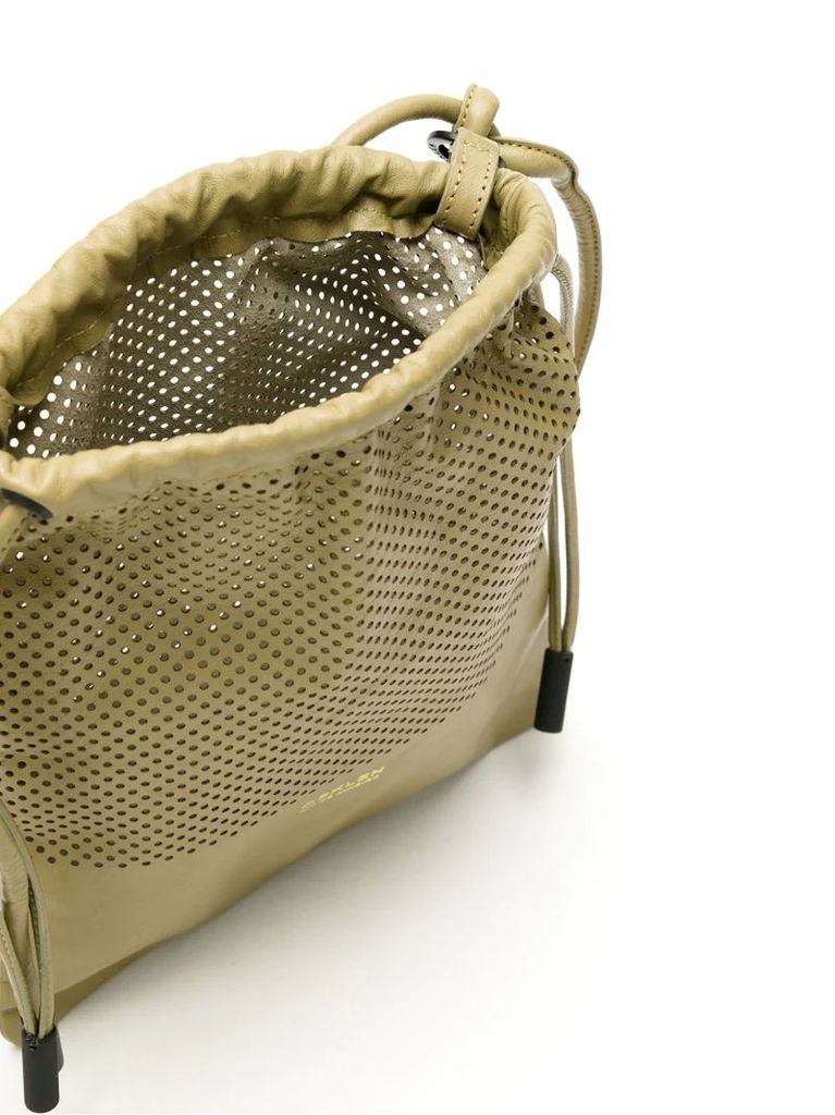 perforated-design drawstring mini bag