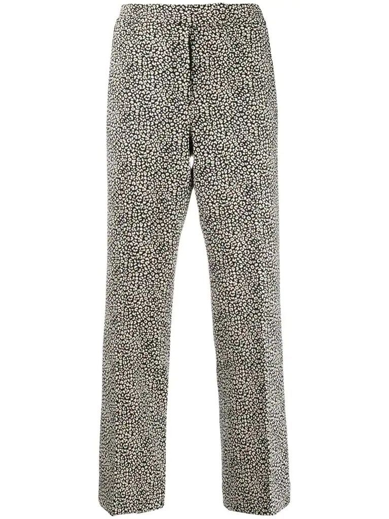 cropped leopard print trousers