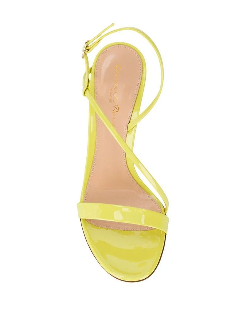 patent strappy sandals