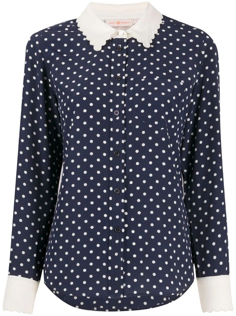silk polka-dot blouse