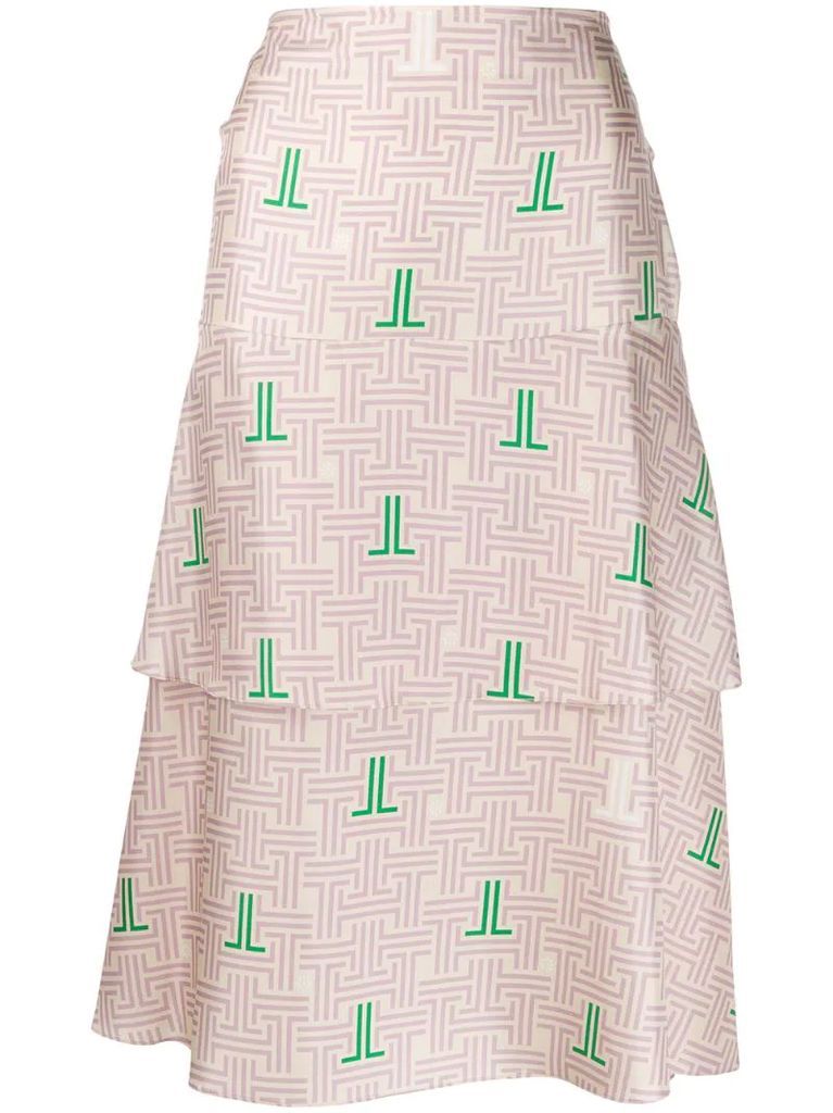 JL monogram print skirt