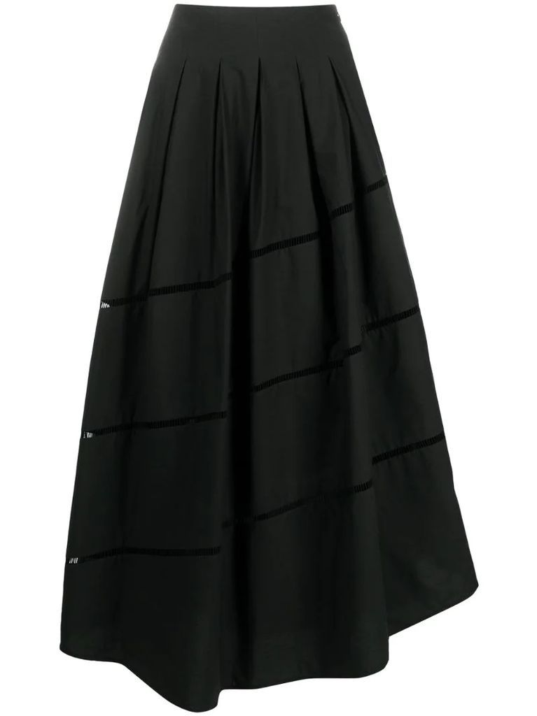 cut-out cotton asymmetric skirt