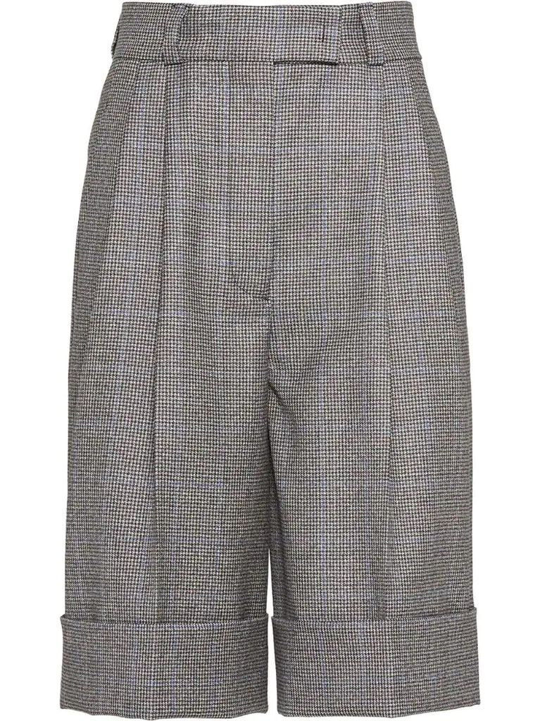 houndstooth check shorts