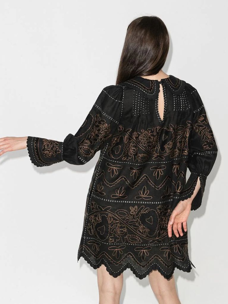 Rushka embroidered linen dress