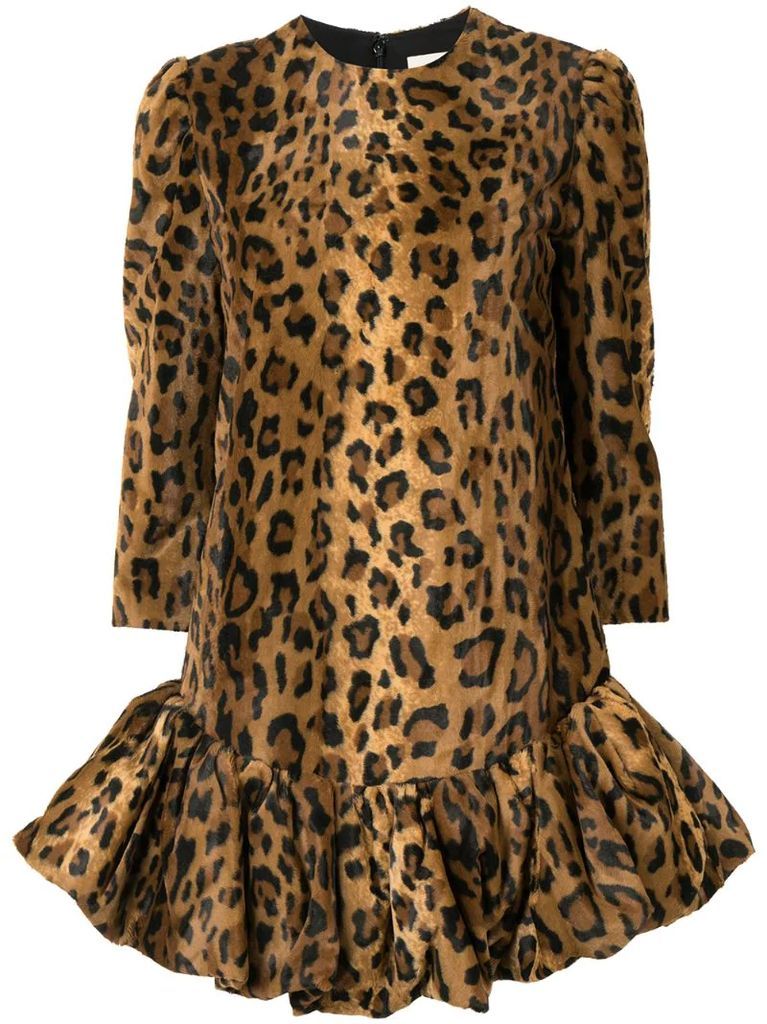 The Lorie velvet cheetah print dress
