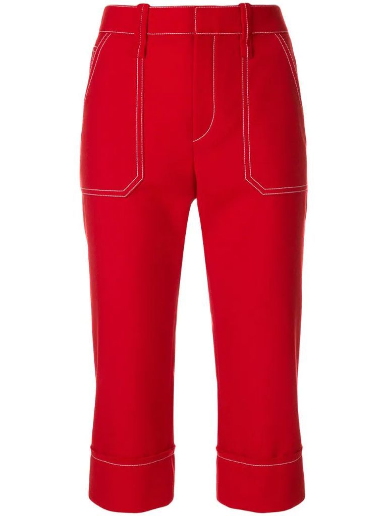 cropped high-rise trousers