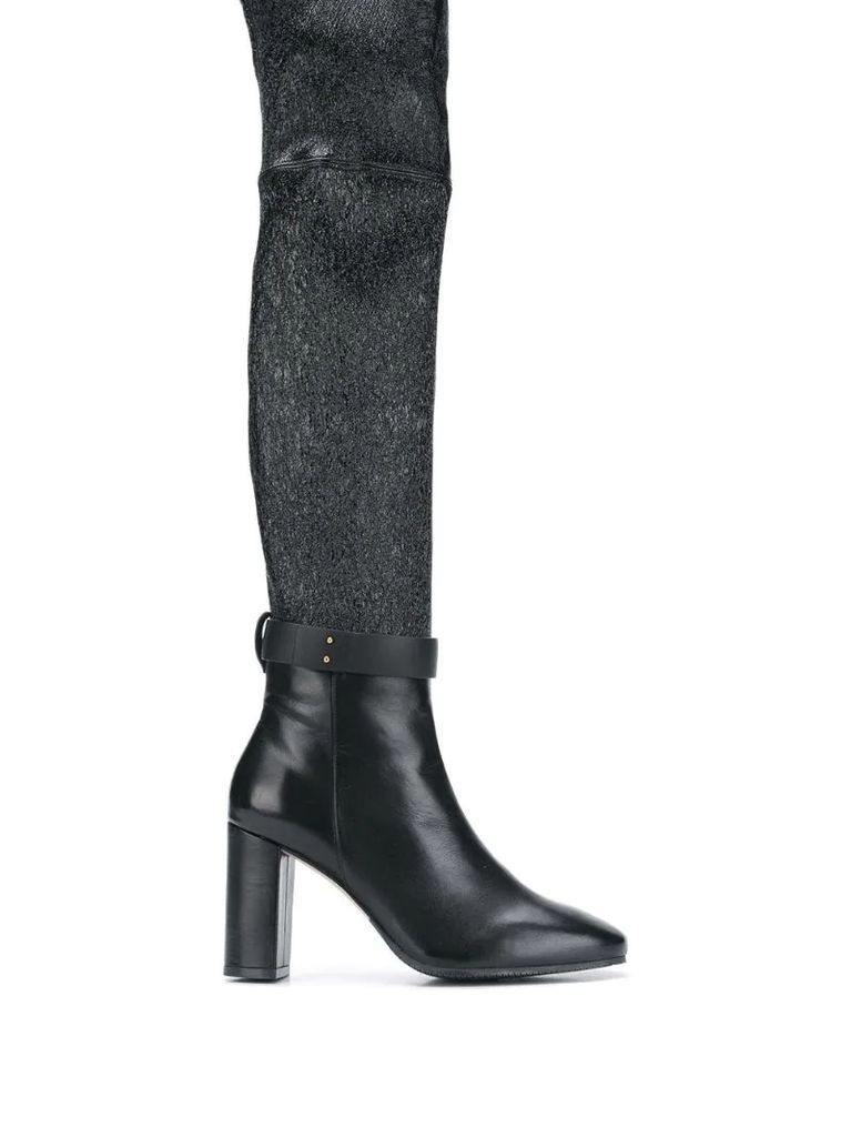 heeled knee-length boots