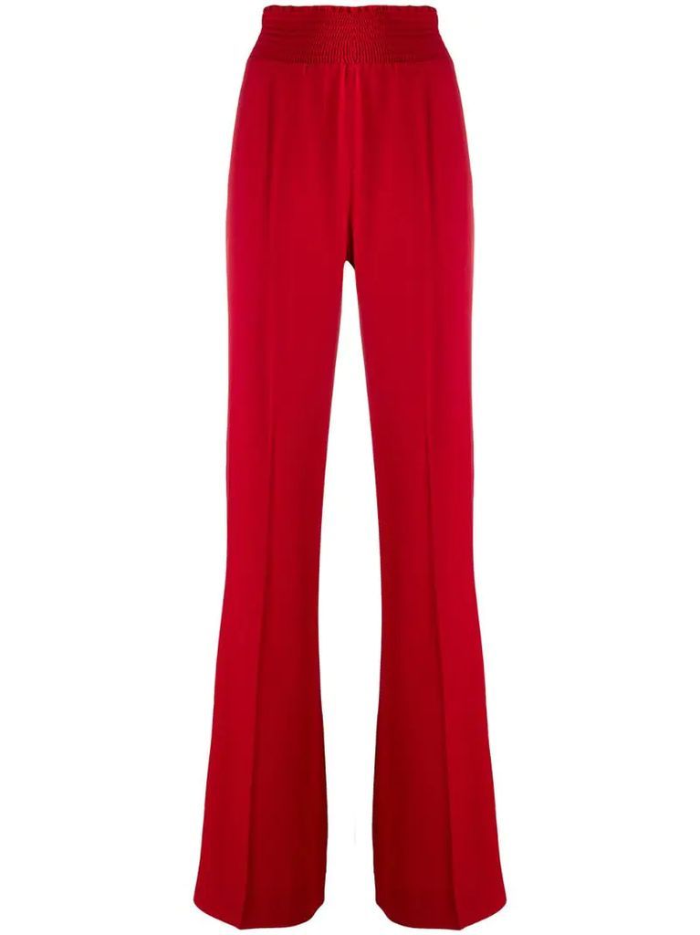 high-waisted straight-leg trousers