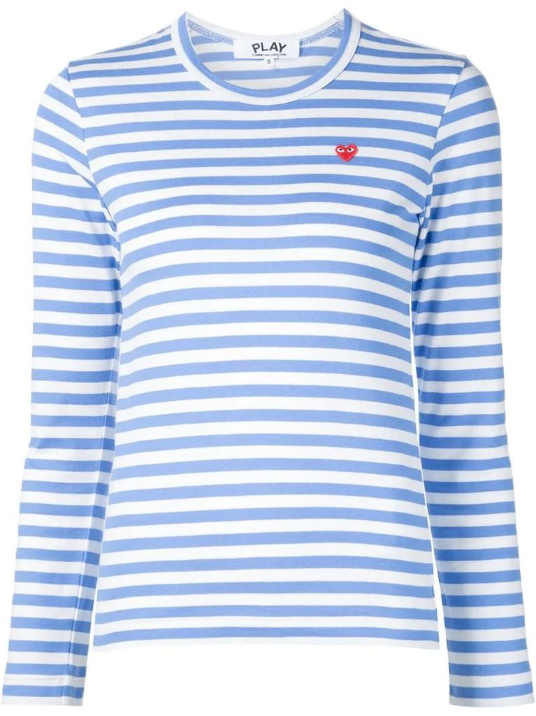 heart logo striped T-shirt