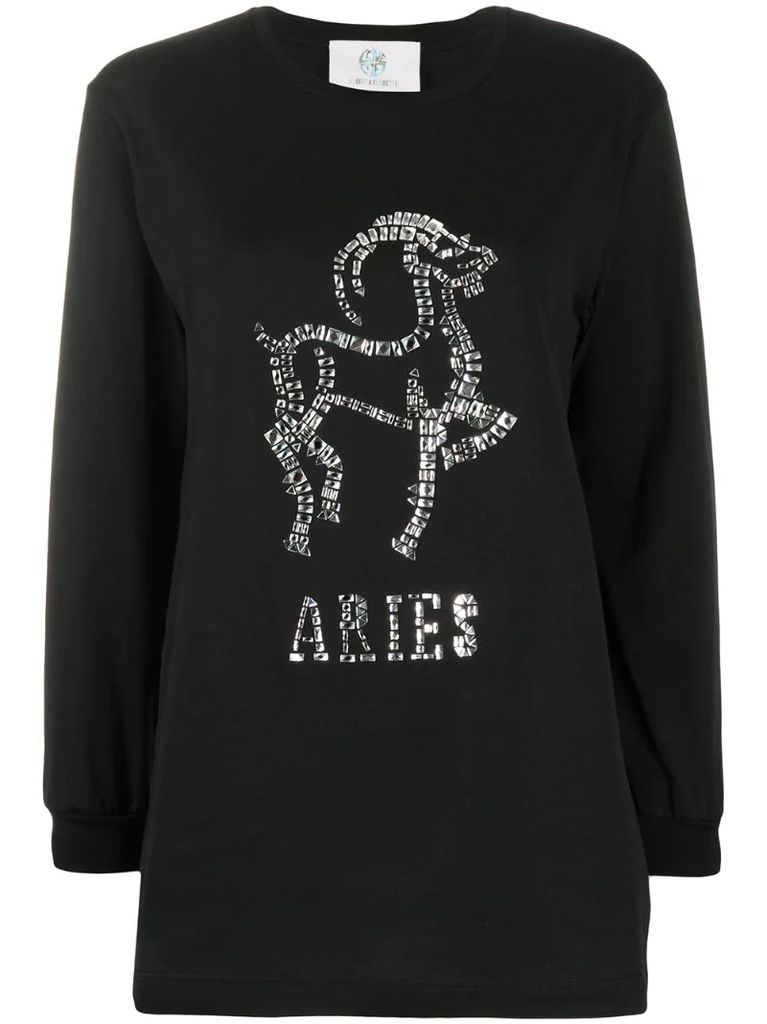 Aries crystal-embellished jumper