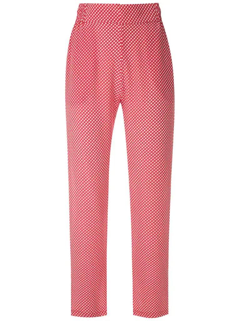 Boquinhas printed silk trousers