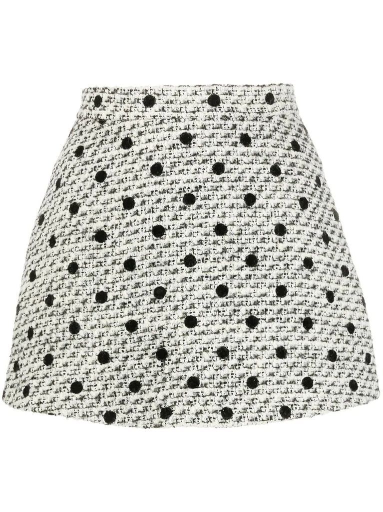 tweed polka dot short shorts