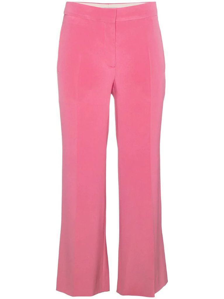 silk cropped trousers