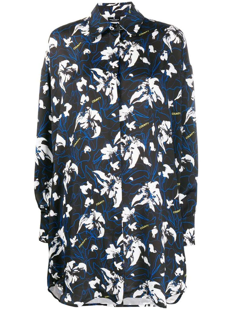 abstract floral print shirt