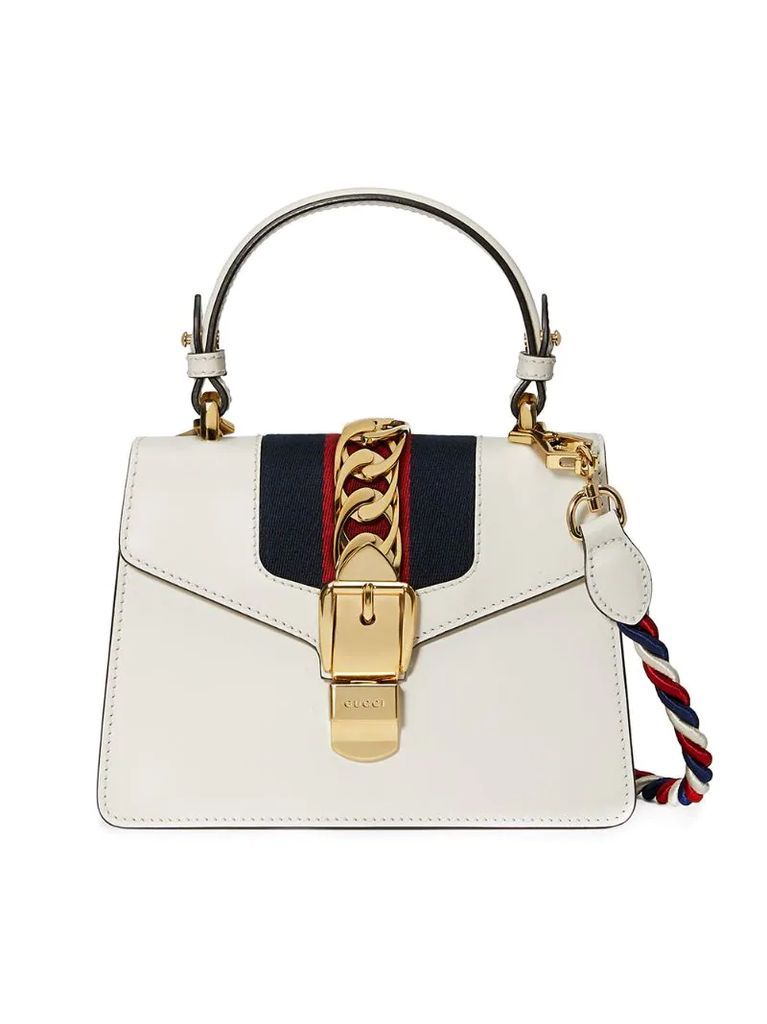 White Sylvie Small Leather shoulder bag