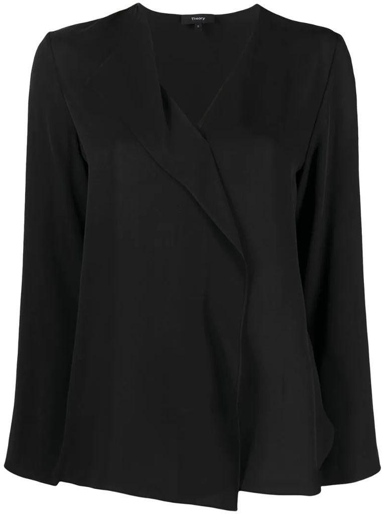 V-neck silk blouse
