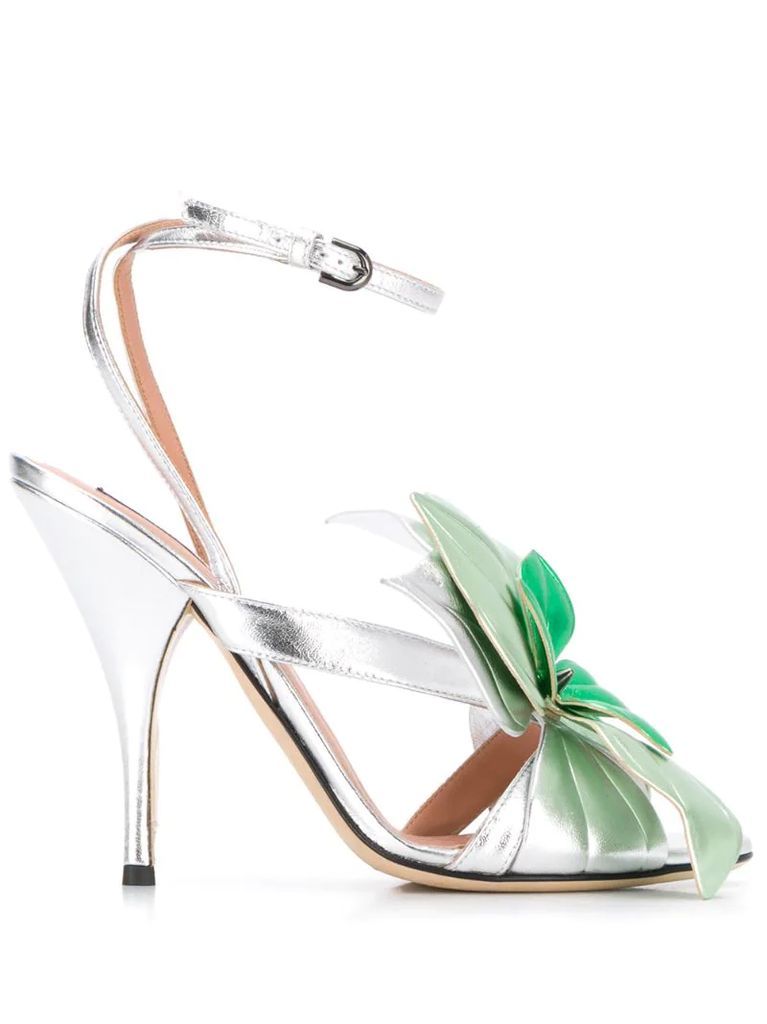 flower-embellished stiletto sandals