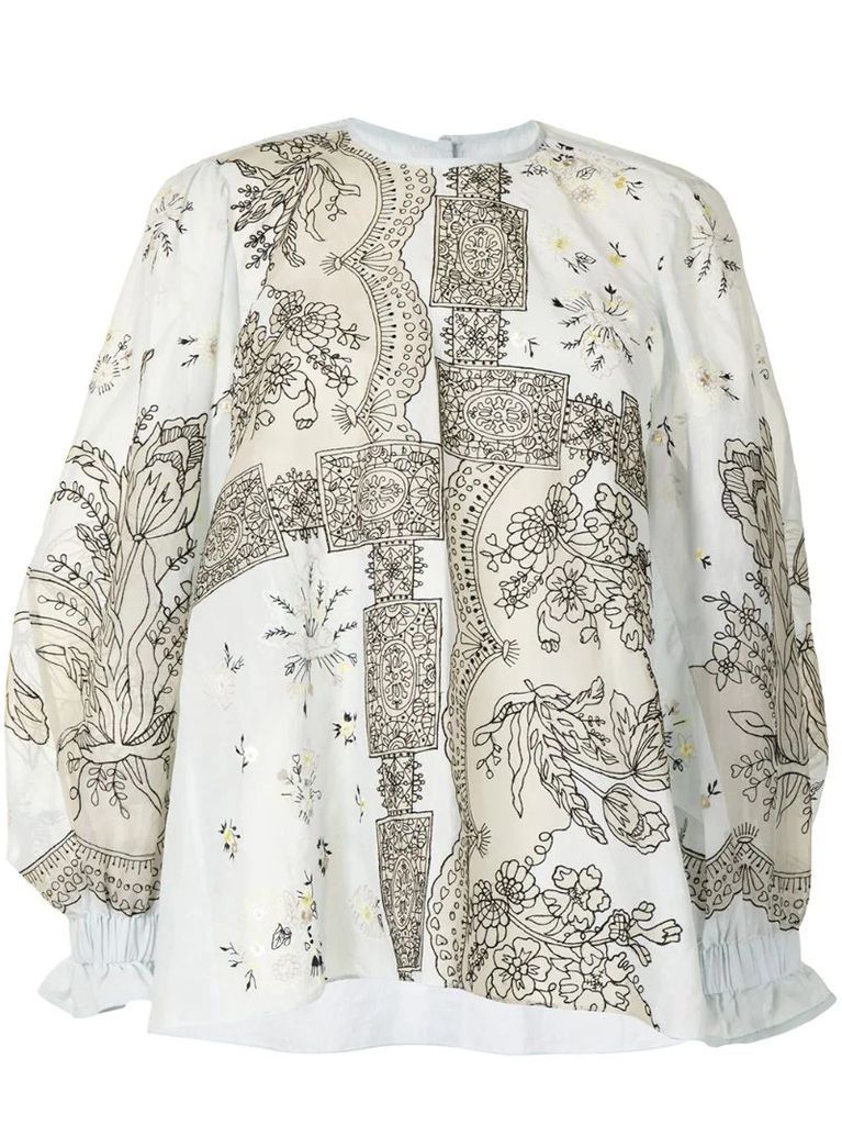 floral lace print blouse