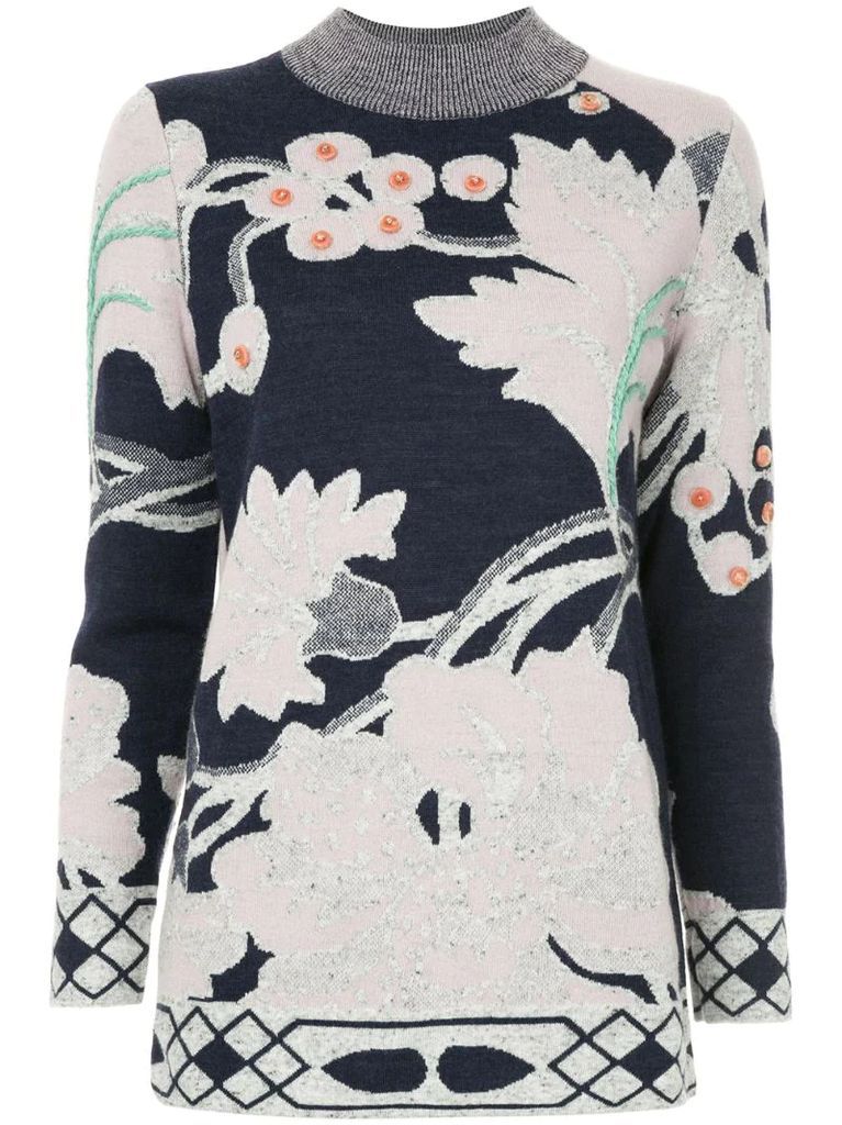 floral pattern sweater