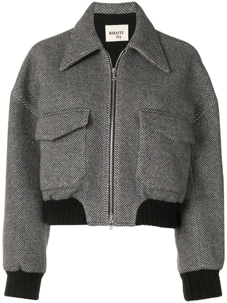 Larissa herringbone cropped jacket