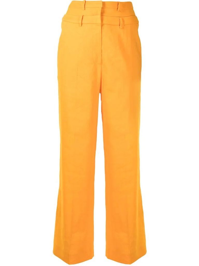 Laila high-waisted flared trousers