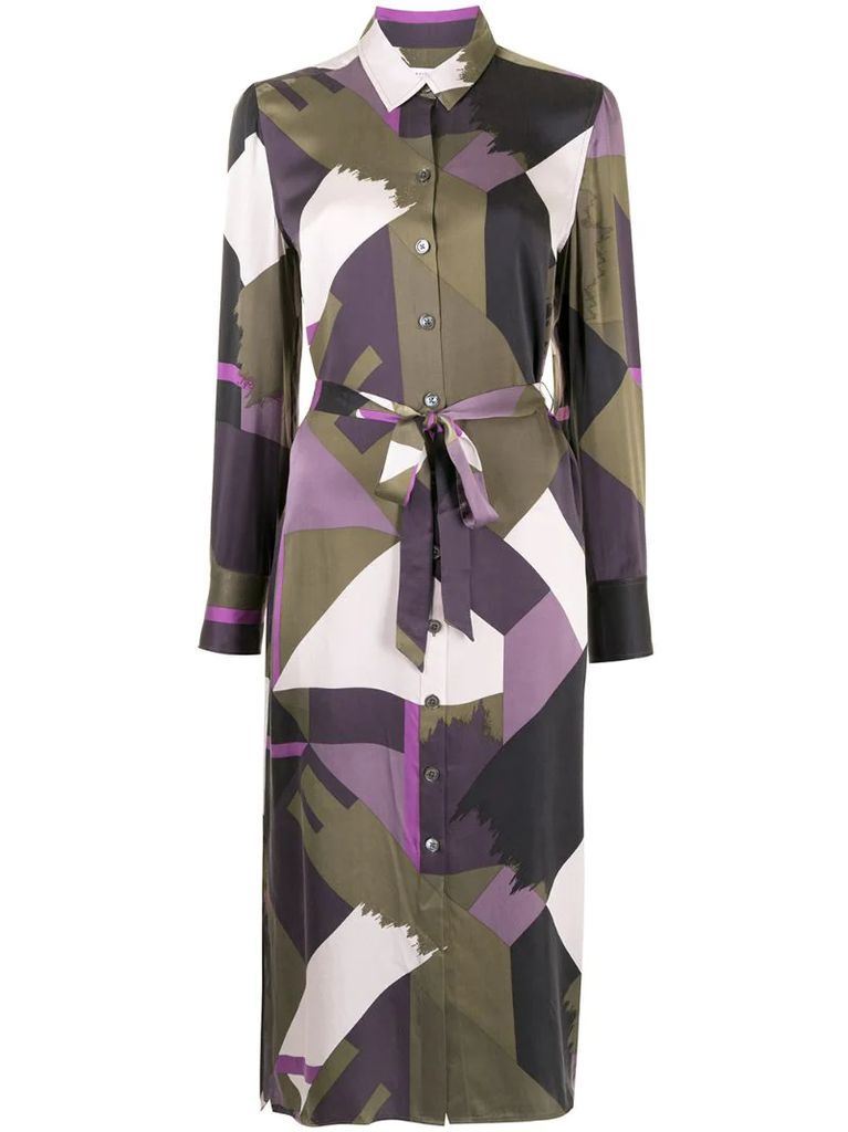 Rosalee geometric print shirt dress