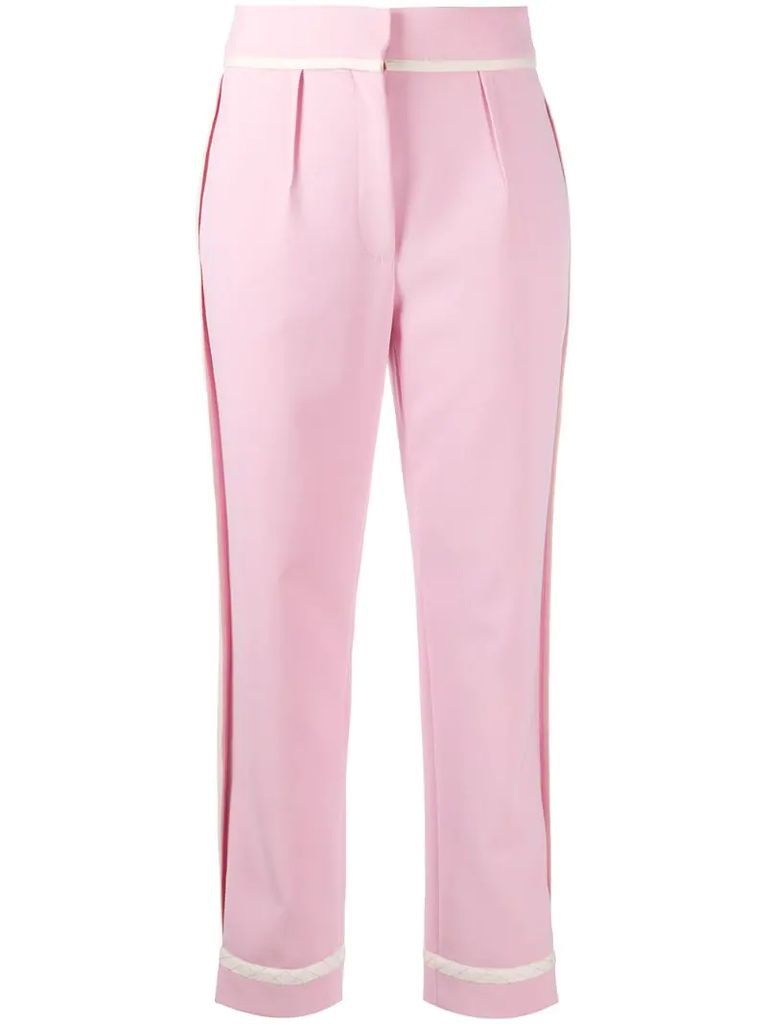 high-waisted tailored trousers