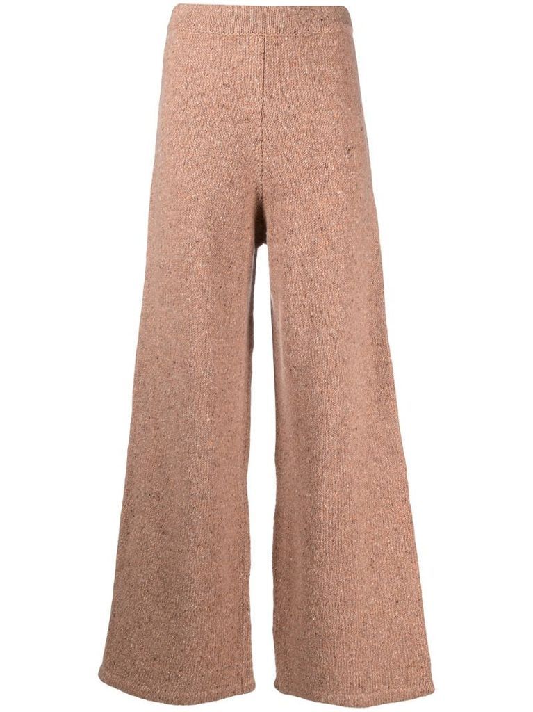 flared fine knit trousers