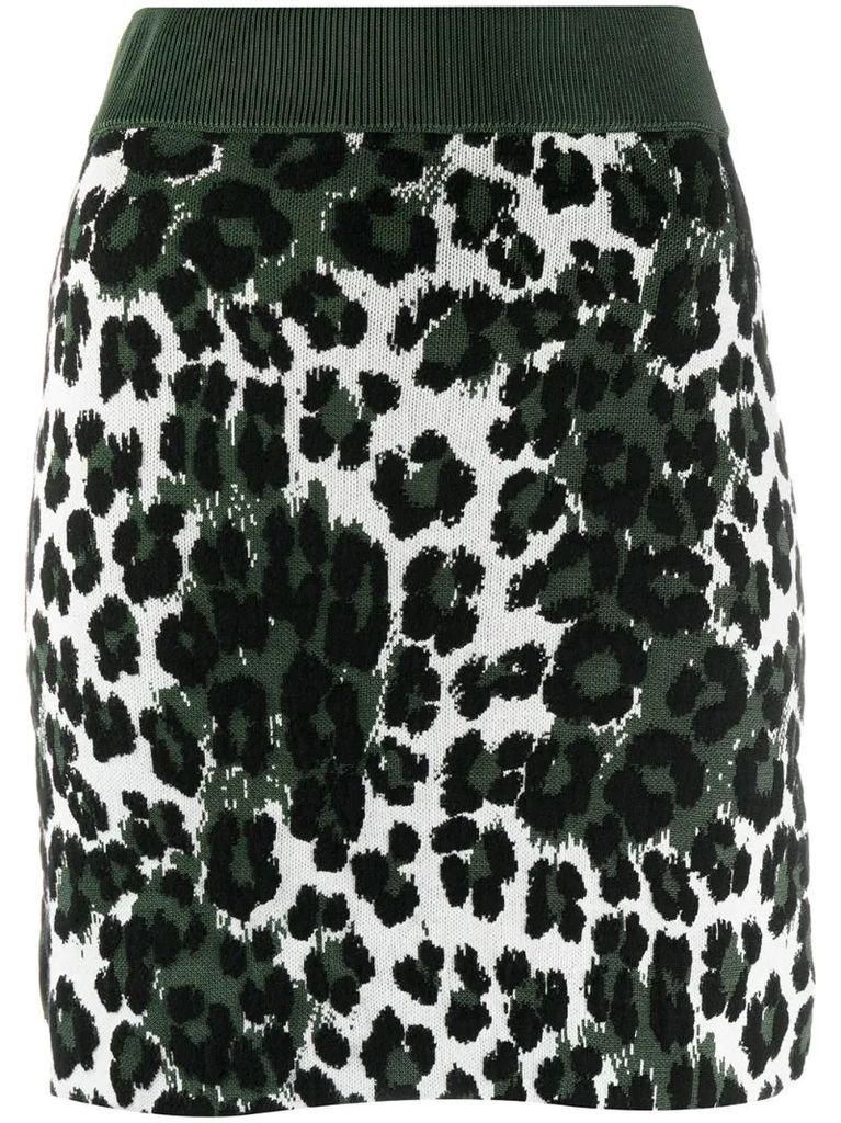 knitted leopard print skirt