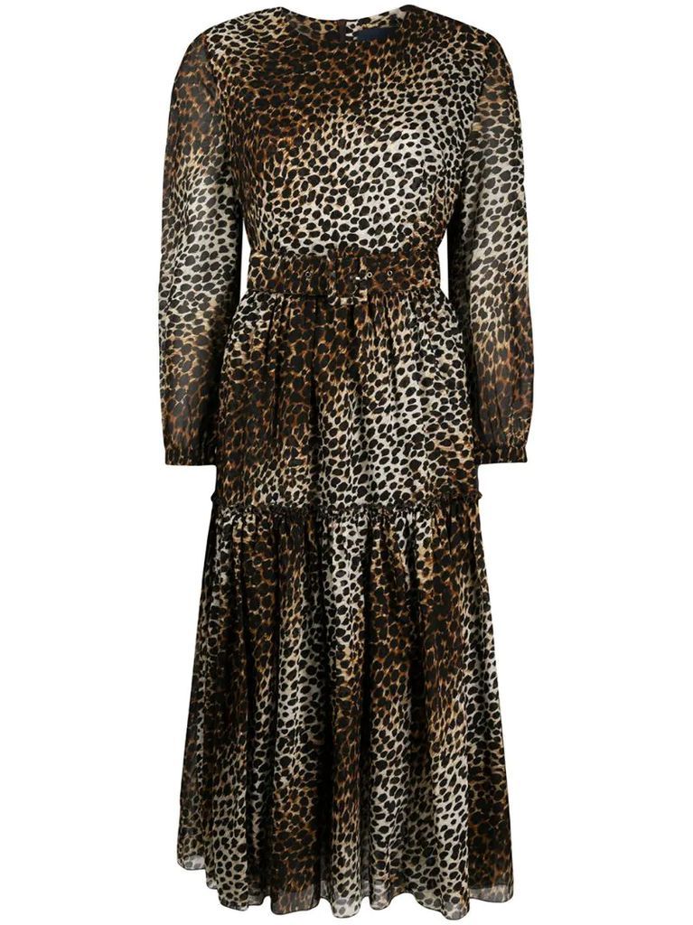 Tiffany cheetah print midi dress