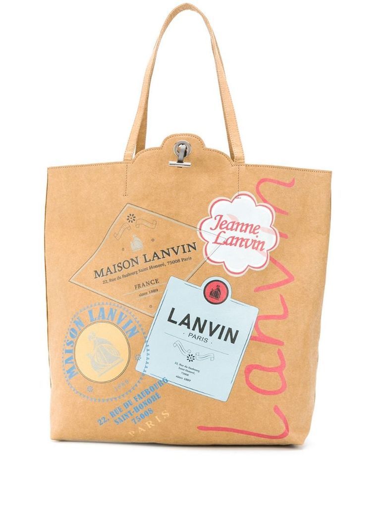 Grocery graphic print tote bag