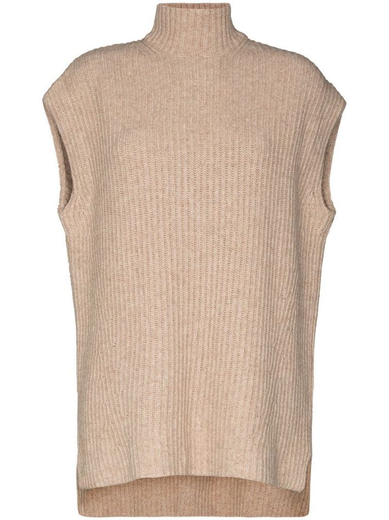 ribbed-knit vest