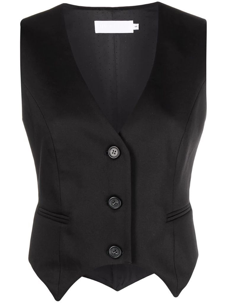 V-neck buttoned waistcoat