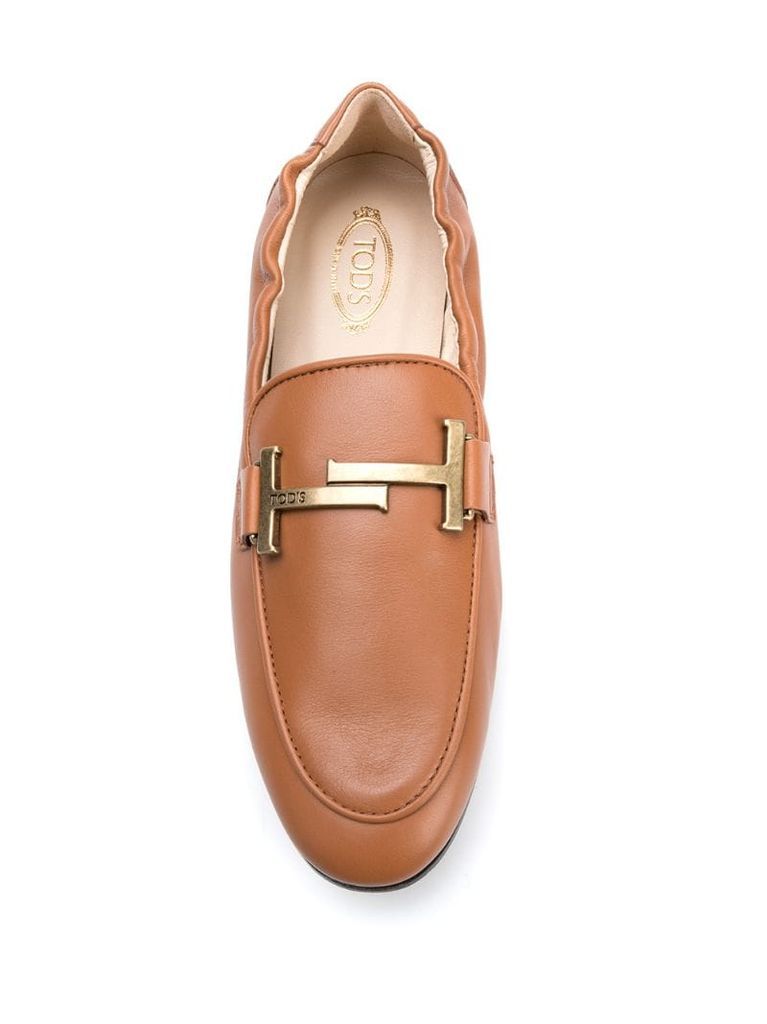 double-T leather loafers