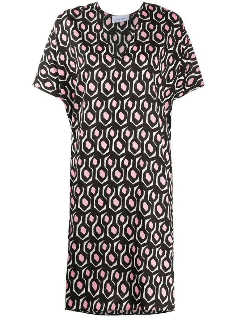 geometric print dress