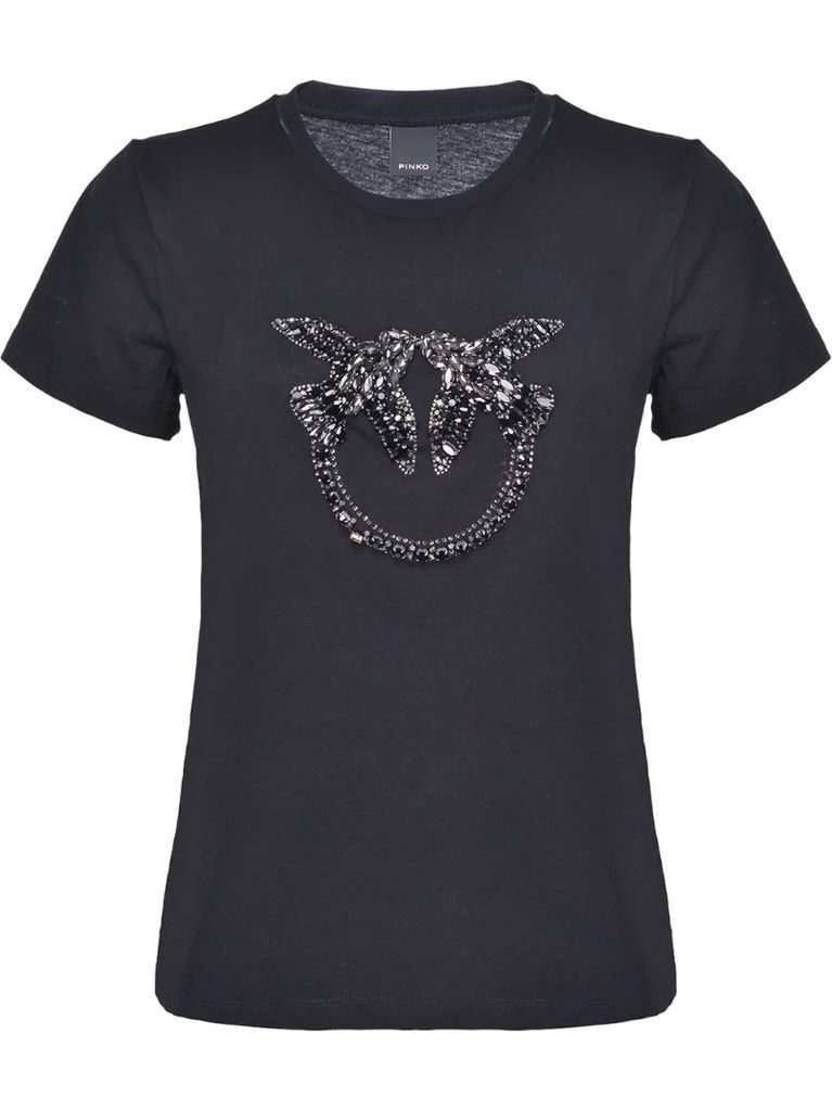 bird embellished crew neck T-shirt