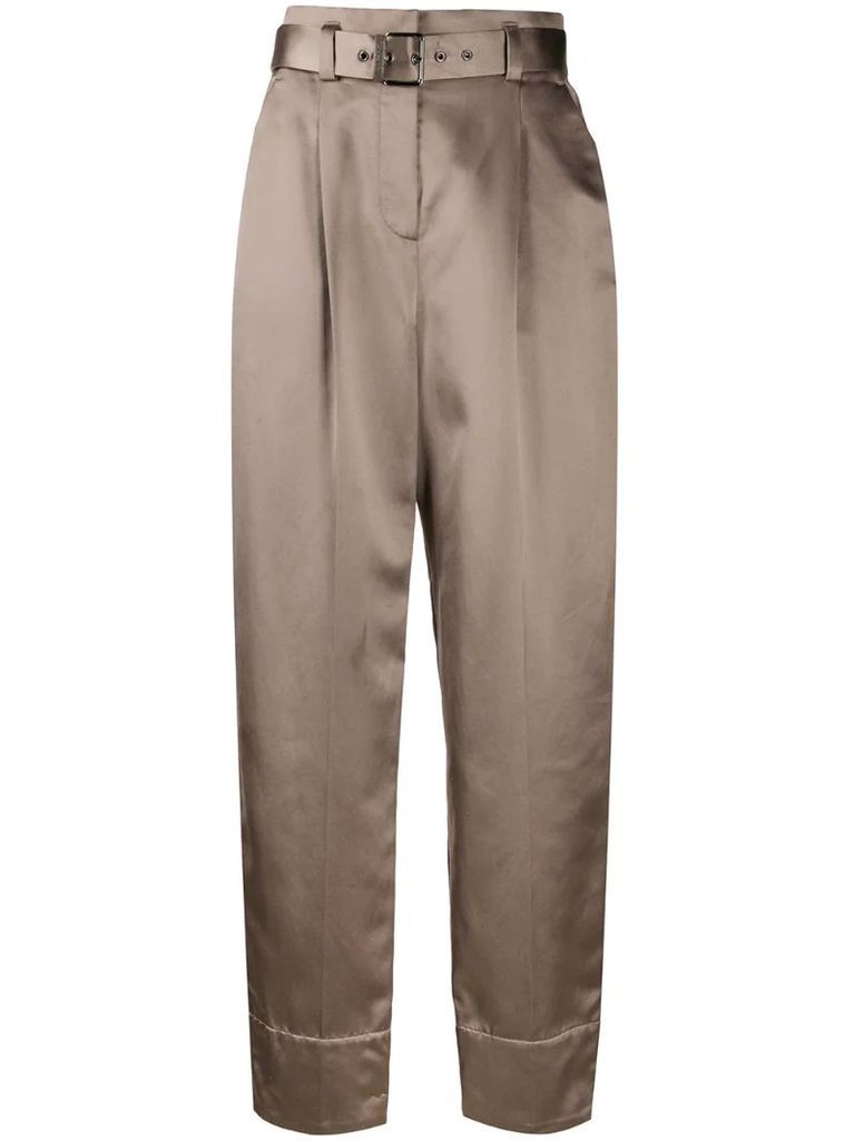 satin wide leg trousers