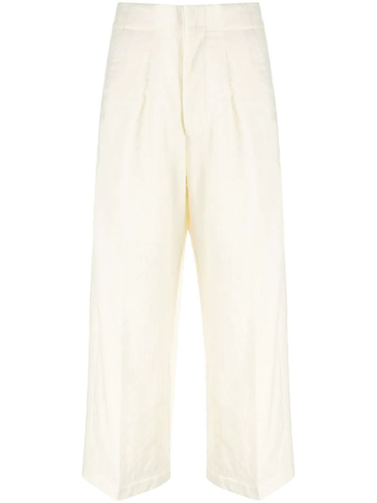 cropped tailored wool trousers