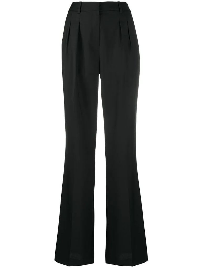 flared wool trousers