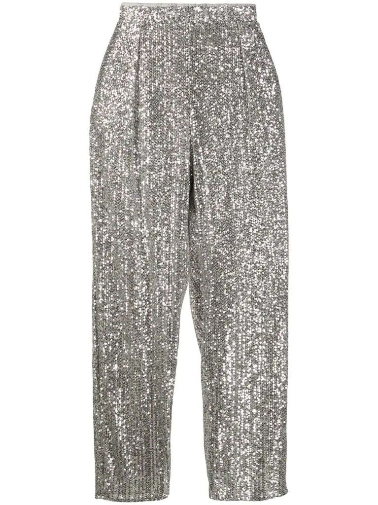 all-over sequined pants