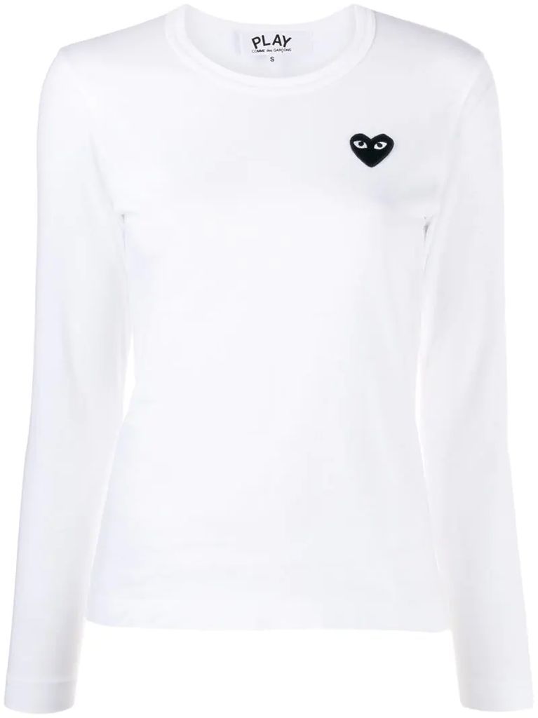 logo embroidered jersey top