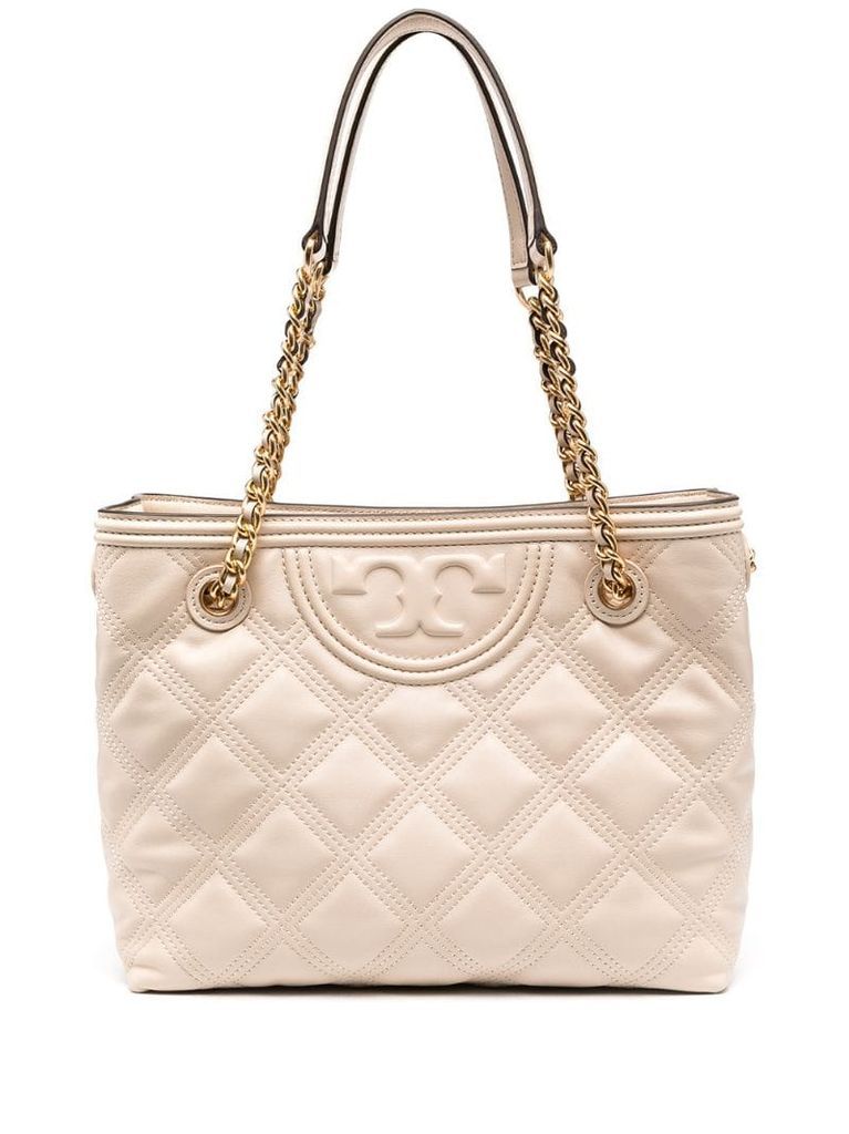 diamond quilted logo tote