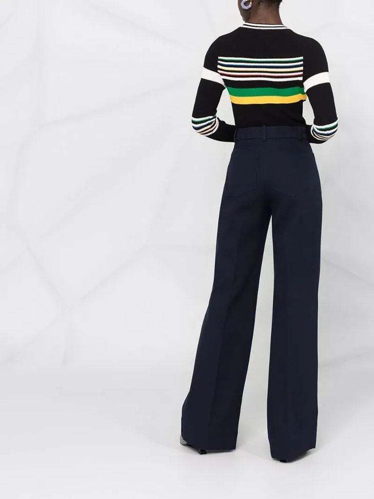 high-waisted patch pockets trousers