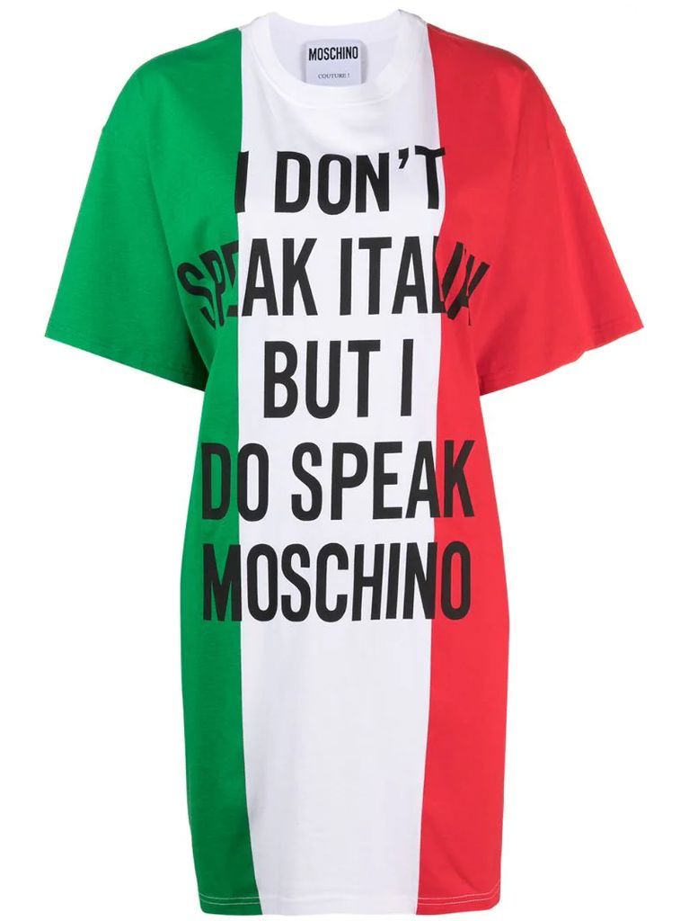 'Dont Speak Itali' T-shirt dress