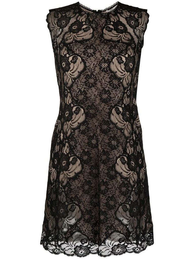 fitted lace mini-dress
