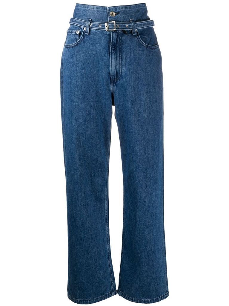 denim wide leg jeans