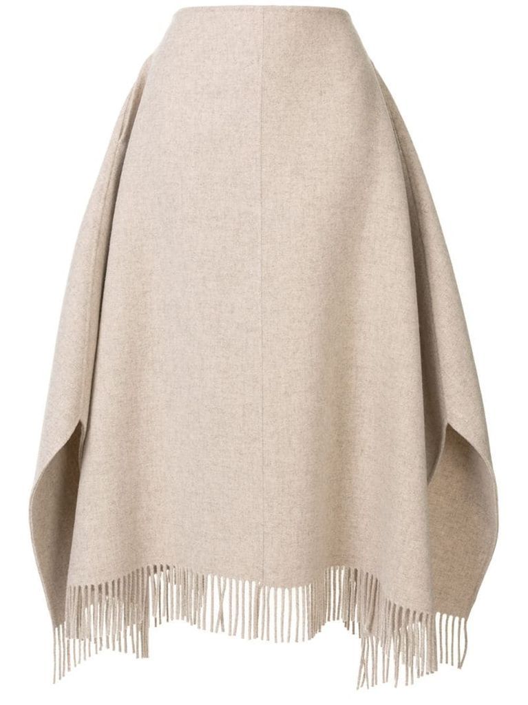 knitted frayed skirt