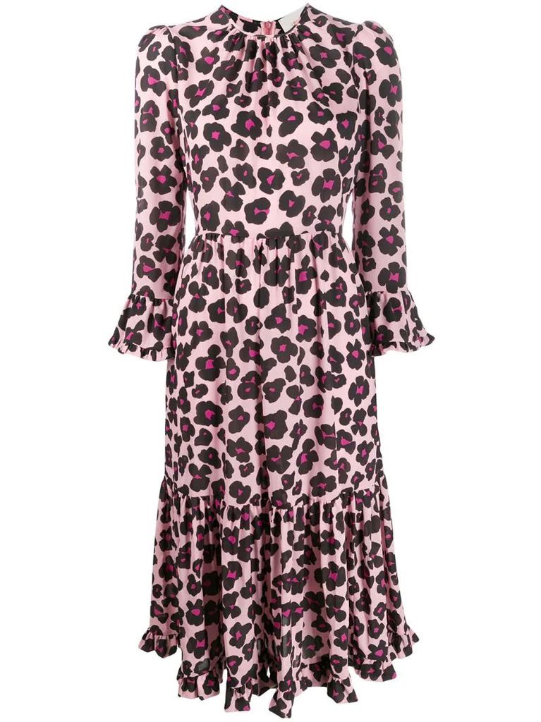Visconti floral leopard print dress